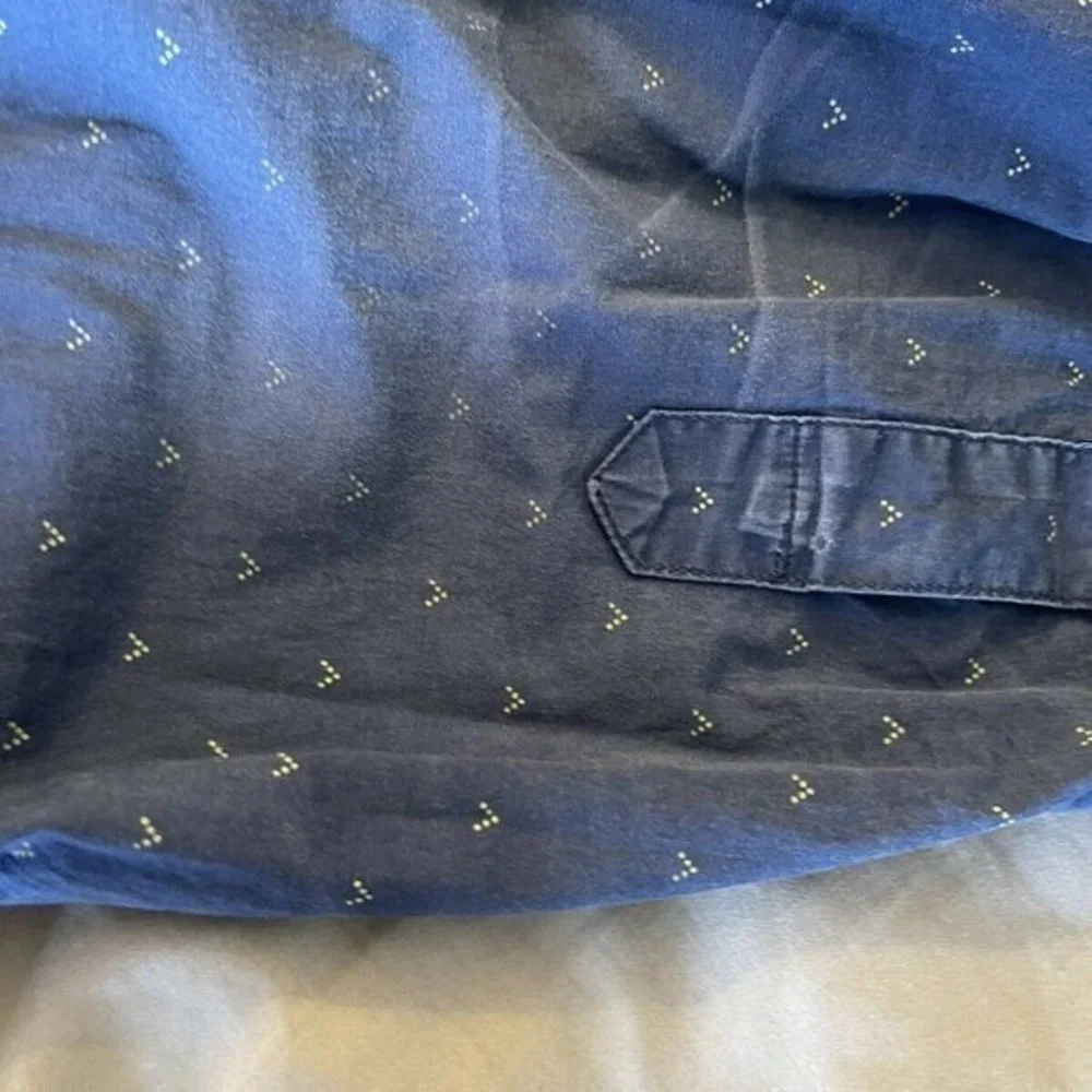 Victorinox Mens Button up Short Sleeve Print Shirt Size XL Blue Medium Slim Fit